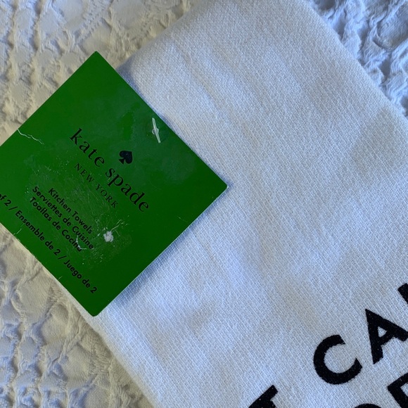 Kate Spade White Pink Kitchen  Towels Eat Cake For Breakfast - Picture 15 of 16